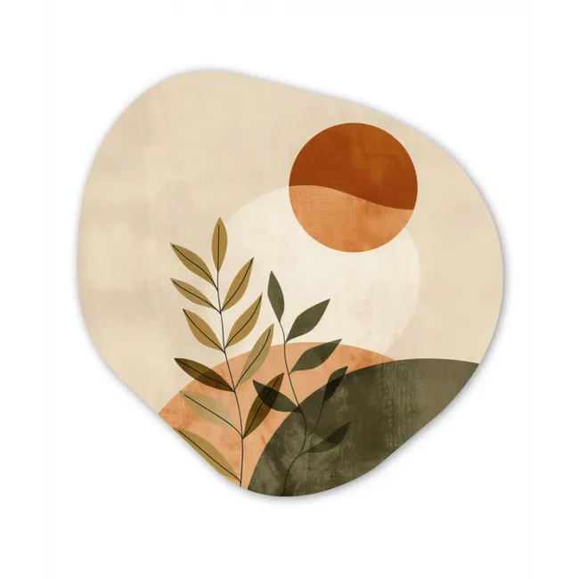 Takken - Vormen - Abstract Wandcirkel Organisch Forex 3mm klein -3d