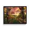 Wijngaard - Druiven - Zonsondergang fotolijst zwart zonder passe partout middel -3d