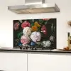 Stilleven met bloemen in een glazen vaas - Schilderij van Jan Davidsz. de Heem Spatscherm Aluminium klein -sfeer4