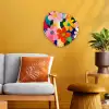 Bloemen - Kleurrijk - Stippen Wandcirkel Organisch Forex 3mm klein -sfeer4