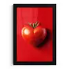 Tomaat - Rood - Hart fotolijst zwart zonder passe partout klein -3d