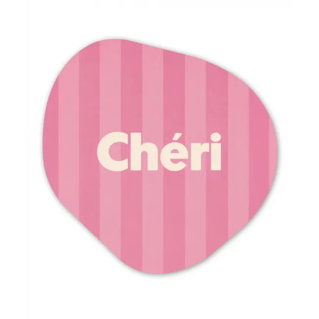 Gestreept - Roze - Chéri Wandcirkel Organisch Forex 3mm klein -3d