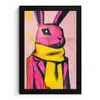 Abstract - Konijn - Sjaal - Geel fotolijst zwart zonder passe partout klein -3d