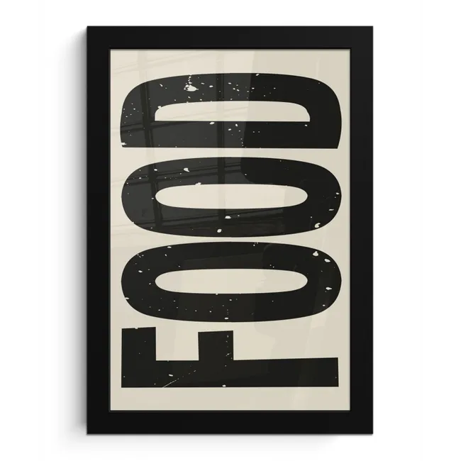 Japandi - Eten - Vintage - Decoratie fotolijst zwart zonder passe partout klein -3d