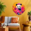 Kimono - Roze - Panda - Bloemenkroon Wandcirkel Organisch Forex 3mm middel -sfeer4