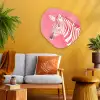 Zebra - Pink - Verf Wandcirkel Organisch Forex 3mm middel -sfeer4