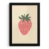 Aardbei - Minimalistisch - Rood - Fruit fotolijst zwart zonder passe partout klein -3d