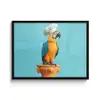 Papegaai - Koksmuts - Grappig - Vogel fotolijst zwart zonder passe partout middel -3d