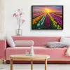 Tulpenveld - Zonsondergang - Kleurrijk fotolijst zwart zonder passe partout middel -sfeer5