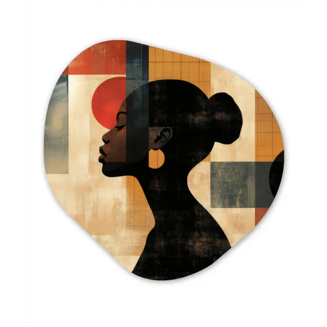 Zijaanzicht - Vrouw - Vormen Wandcirkel Organisch Forex 3mm middel -3d