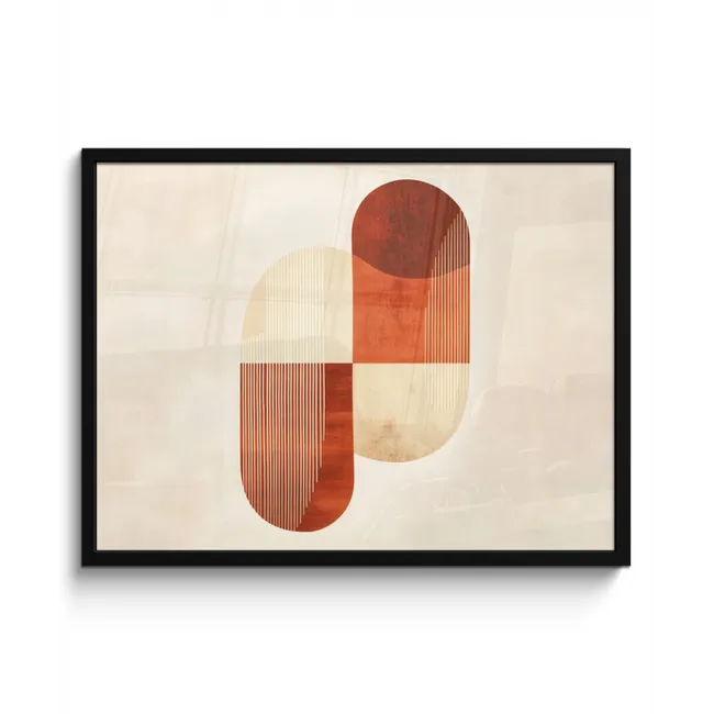 Bogen - Beige - Vormen fotolijst zwart zonder passe partout middel -3d