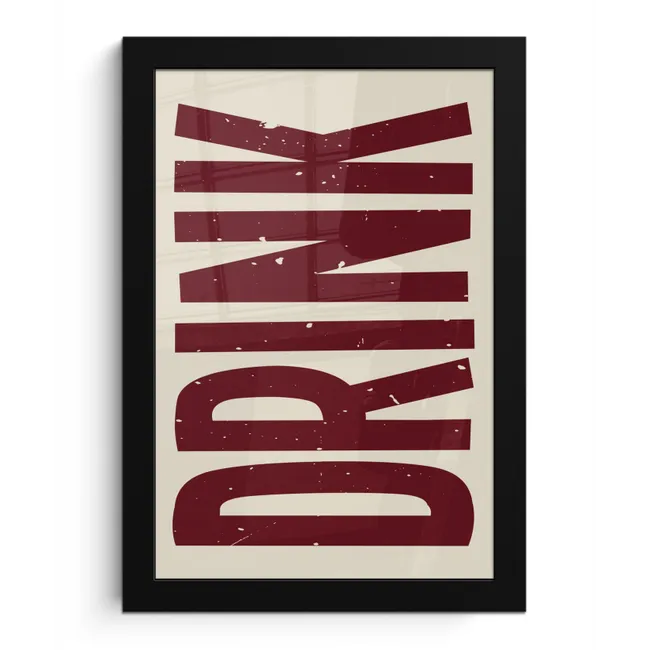 Rood - Vintage - Decoratie - Japandi fotolijst zwart zonder passe partout klein -3d