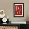 Love - Rood - Minimalistisch fotolijst zwart zonder passe partout klein -sfeer1