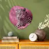 Panter - Luxe - Roze Wandcirkel Organisch Forex 3mm klein -sfeer2