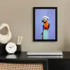 Papegaai - Koksmuts - Vogel - Leuk fotolijst zwart zonder passe partout klein -sfeer1