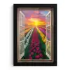 Doorkijk - Bloemen - Tulpen - Kleurrijk - Zonsondergang fotolijst zwart zonder passe partout klein -3d
