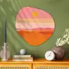 Zon - Abstract - Landschap - Oranje Wandcirkel Organisch Forex 3mm middel -sfeer2