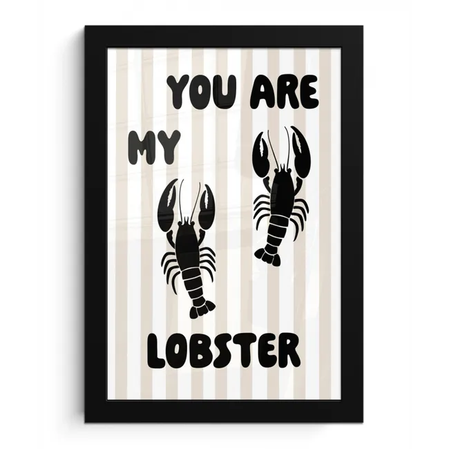 Lobster - Beige - Minimalistisch fotolijst zwart zonder passe partout klein -3d