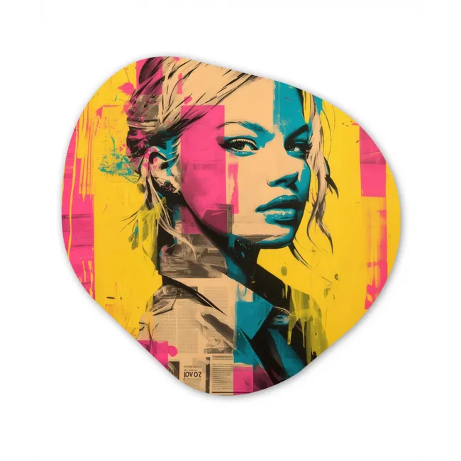 Vrouw - Verfstrepen - Gekleurd Wandcirkel Organisch Forex 3mm klein -3d