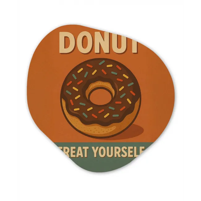 Donut - Spikkels - Kleurrijk - Quote Wandcirkel Organisch Forex 3mm middel -3d