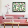 Bladeren - Flamingo - Bloemen - Jungle fotolijst zwart zonder passe partout middel -sfeer5