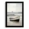 Roeiboot - Zee - Horizon fotolijst zwart zonder passe partout klein -3d