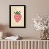 Aardbei - Minimalistisch - Rood - Fruit fotolijst zwart zonder passe partout klein -sfeer5