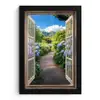 Doorkijk - Hortensia - Pad - Natuur fotolijst zwart zonder passe partout klein -3d