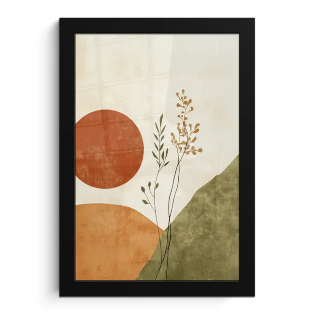 Zon - Abstract - Takken - Oranje fotolijst zwart zonder passe partout klein -3d