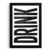 Drink - Zwart - Wit - Decoratie fotolijst zwart zonder passe partout klein -3d