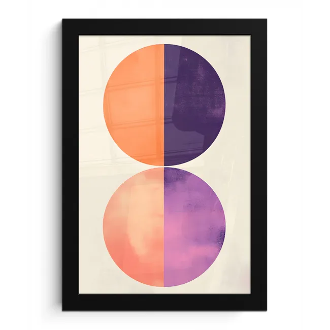 Abstract - Cirkels - Paars fotolijst zwart zonder passe partout klein -3d