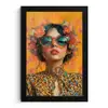 Vrouw - Bloemen - Aesthetic - Oranje fotolijst zwart zonder passe partout klein -3d