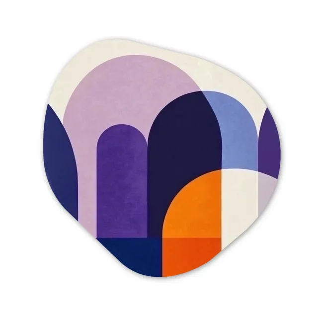 Vormen - Abstract - Grafisch - Oranje Wandcirkel Organisch Forex 3mm middel -3d