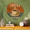 Koffie - Kop - Vintage - Quote Wandcirkel Organisch Forex 3mm middel -sfeer2