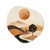 Zon - Heuvels - Boom - Abstract Wandcirkel Organisch Forex 3mm klein -3d