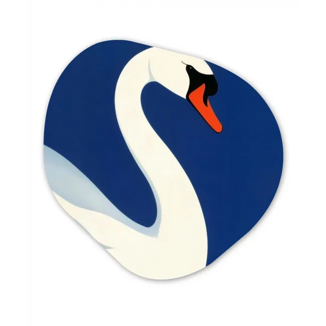 Zwaan - Wit - Snavel - Illustratie Wandcirkel Organisch Forex 3mm klein -3d