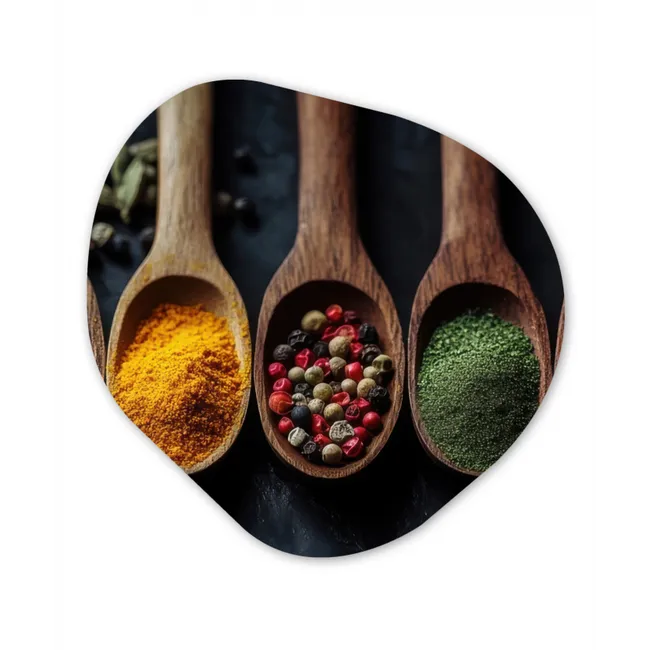 Houten - Lepels - Specerijen - Kruiden Wandcirkel Organisch Forex 3mm middel -3d