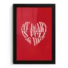 Rood - Hart- Tekst - Valentijn fotolijst zwart zonder passe partout klein -3d