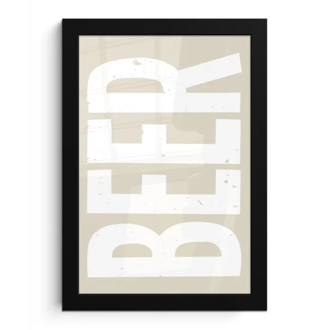 Beer - Japandi - Beige - Decoratie fotolijst zwart zonder passe partout klein -3d