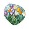 Mozaïek - Veld - Tulpen - Kleurrijk Wandcirkel Organisch Forex 3mm klein -3d