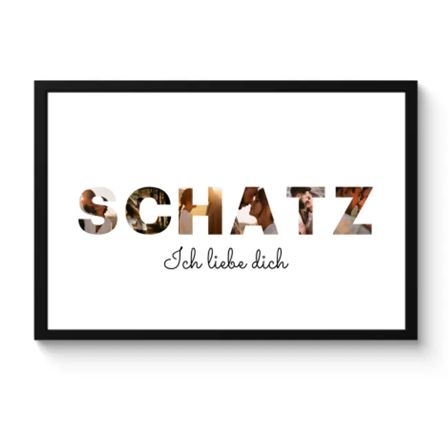 Poster mit Rahmen - Schatz