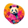 Kimono - Roze - Panda - Bloemenkroon Wandcirkel Organisch Forex 3mm middel -3d