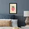 Aardbei - Minimalistisch - Rood - Fruit fotolijst zwart zonder passe partout klein -sfeer3