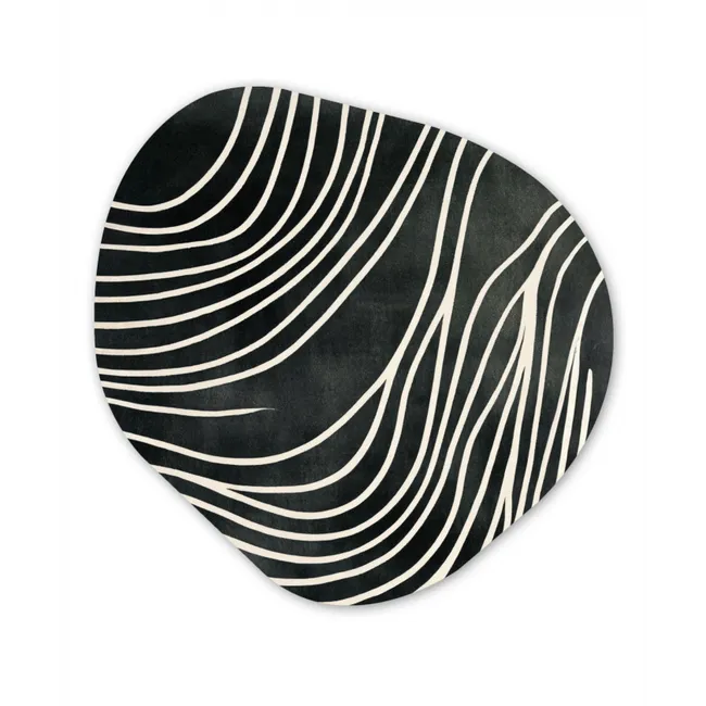 Lijnen - Patroon - Abstract - Wit Wandcirkel Organisch Forex 3mm klein -3d