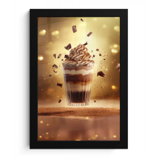 Dessert - Chocolade - Zoet - Eten fotolijst zwart zonder passe partout klein -3d