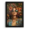 Vrouwen - Bloemen - Modern - Bril - Abstract fotolijst zwart zonder passe partout klein -3d