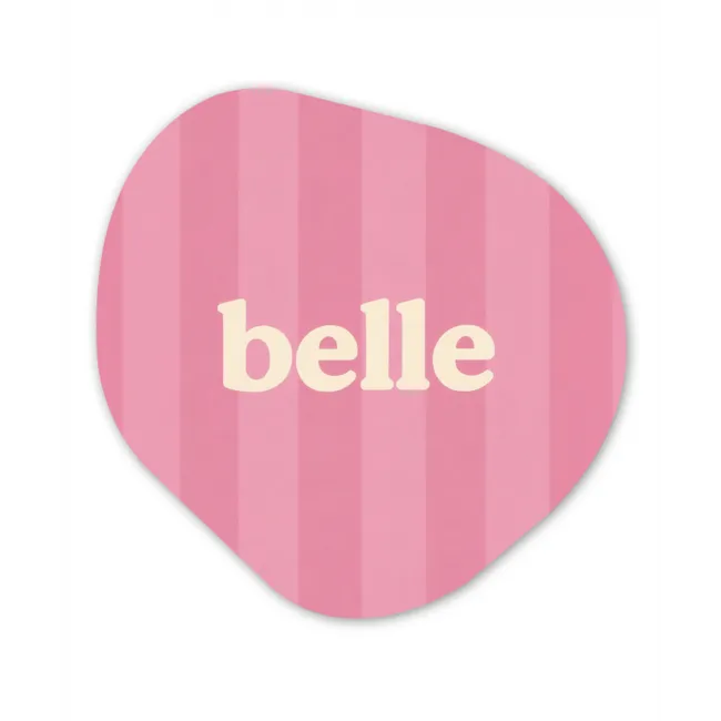 Roze - Gestreept - Belle Wandcirkel Organisch Forex 3mm middel -3d