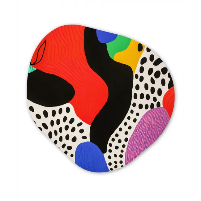 Abstract - Vormen - Kleuren - Stippen Wandcirkel Organisch Forex 3mm klein -3d