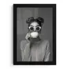 Vrouw - Koffie - Zwart - Wit fotolijst zwart zonder passe partout klein -3d