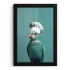 Parkiet - Vogel - Koksmuts - Cute fotolijst zwart zonder passe partout klein -3d